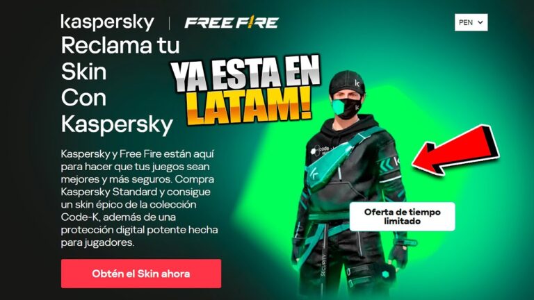 ¡INCREÍBLE! Consigue GRATIS la Skin Code-K de Kaspersky en Free Fire 🔥 ...