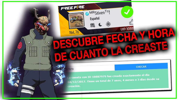 cuándo se creó tu cuenta de Free Fire