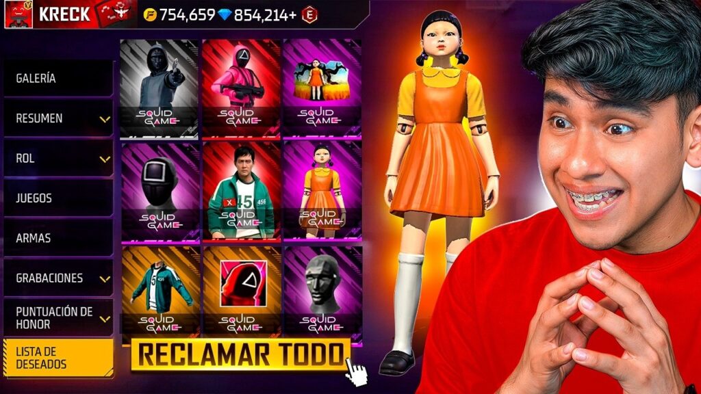 Esto es lo que te pierdes si no juegas el Juego del Calamar en Free Fire